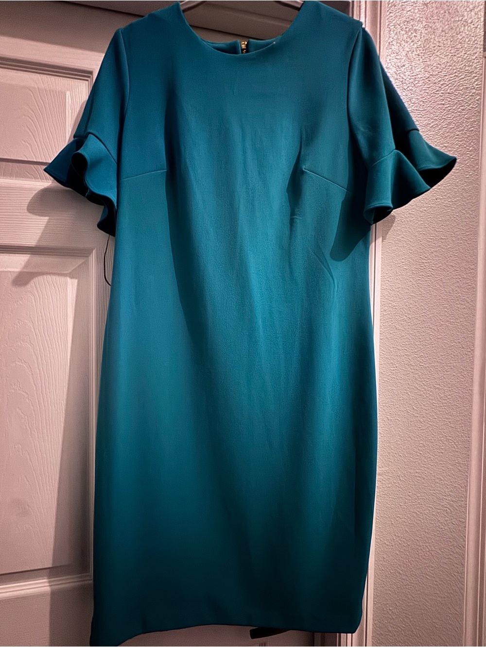 Calvin Klein Ruffle Sleeve Shift Dress - Women's 12